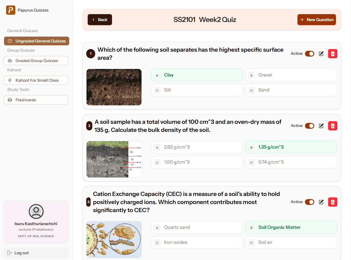 Papyrus — Quiz Management System for Department of Soil Science